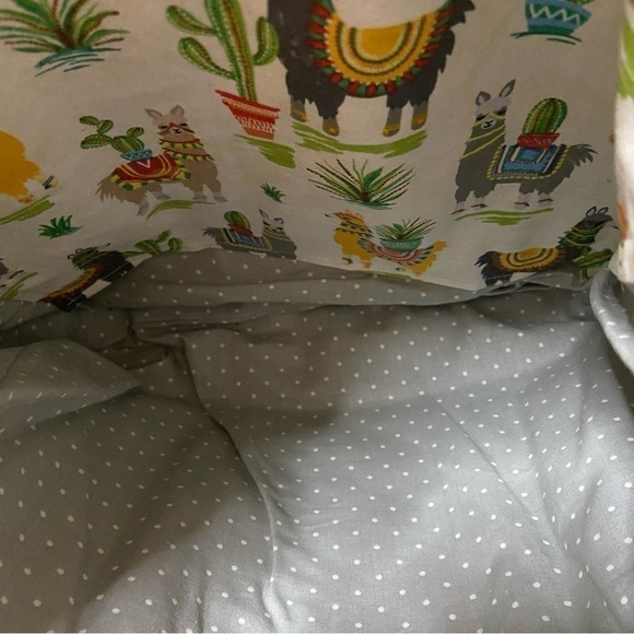 Handmade One Of A Kind Cotton Llama Print Tote Bag - Picture 8 of 15
